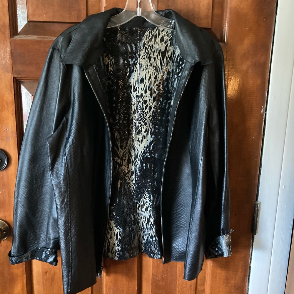 Reversable faux leather jacket size S